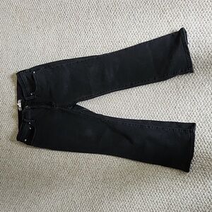 Madewell black kick out crop jean